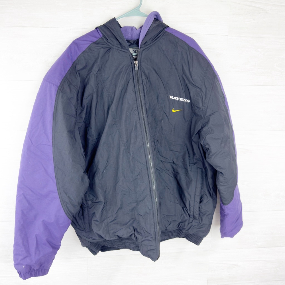 Nike Vintage Baltimore Ravens Full Zip Puffer Coat X-Large